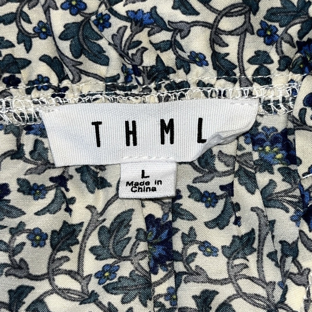Thml Boho Colorblock Shirt Blouse Large Cottagecore Victorian Long Sleeve Top - Picture 4 of 7